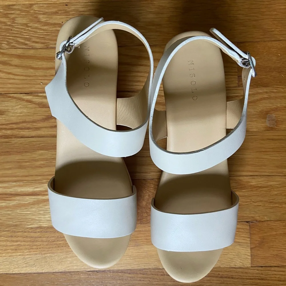 Nisolo Cream Leather Clogs, size 10 - Picture 4 of 4